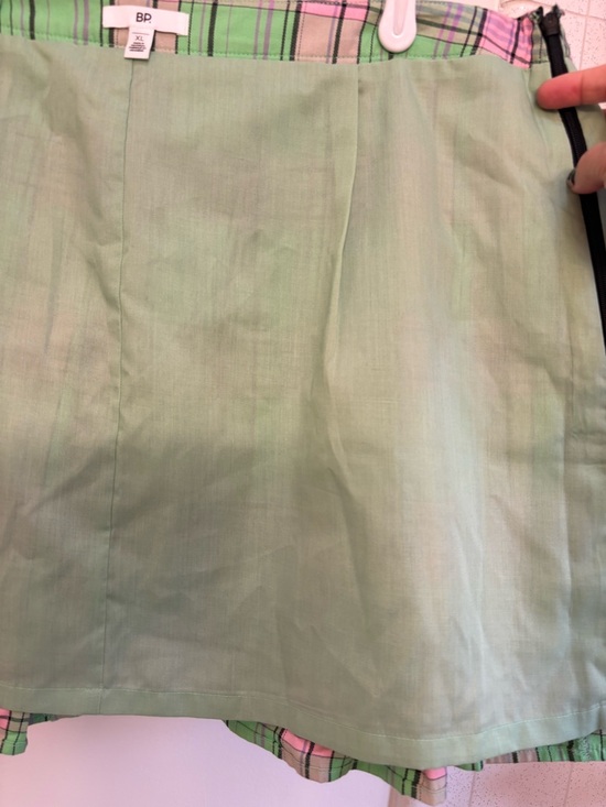 bp Pleated Plaid Mini Skirt Size XL Green Pink Y2K Preppy School Sorority NWT - Picture 5 of 9